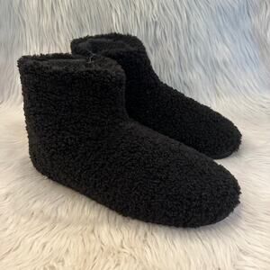 ROAM Mini Boosh Boots Faux Shearling Fuzzy Furry Ankle Booties Black